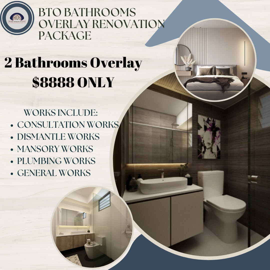 BTO Bathrooms Over Lay Renovation Package | 2 Toilet Renovation Package