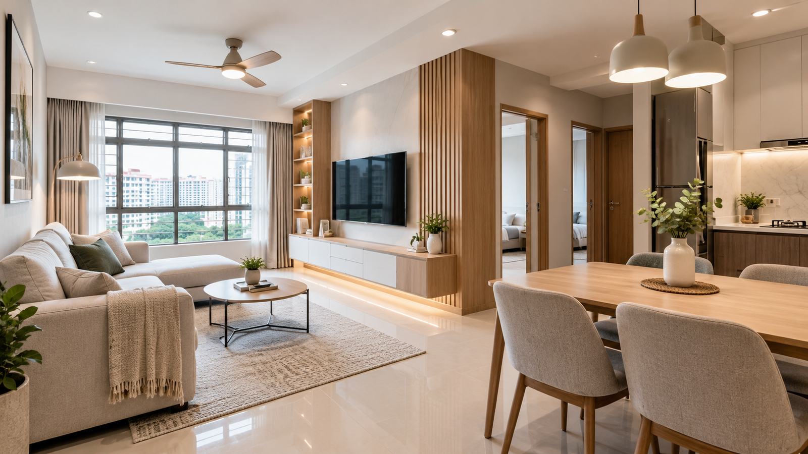 Modern HDB interior renovation in Singapore